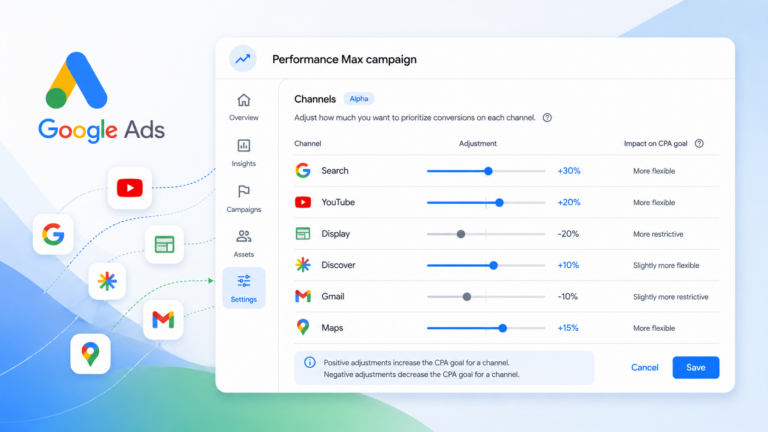 Google tests channel prioritization controls for Performance Max